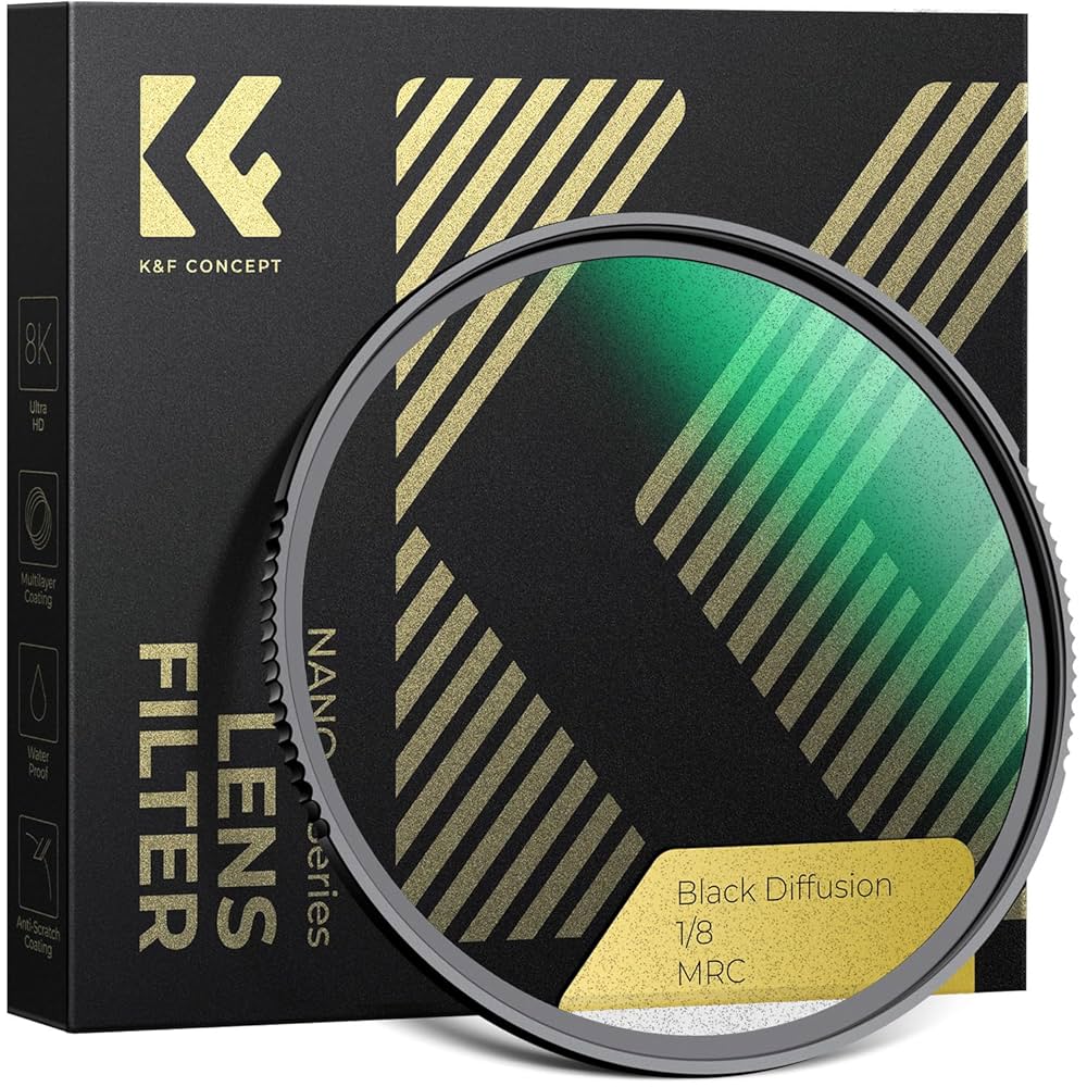 Amazon | K&F CONCEPT 37mm ブラックミスト1/8 ソフト効果 1/8